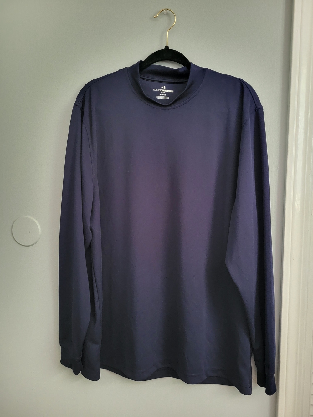 Grand Slam Golf Long-Sleeve Mock Neck Tee - Deep Navy